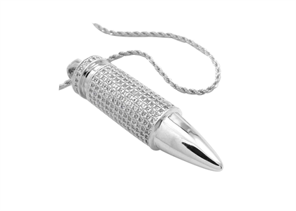 Micro Pave Large Iced Out Bullet Pendant